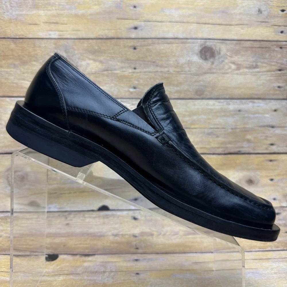 Johnston & Murphy Passport Loafers Mens‎ 8.5M Black Leather Italy Slip Preppy